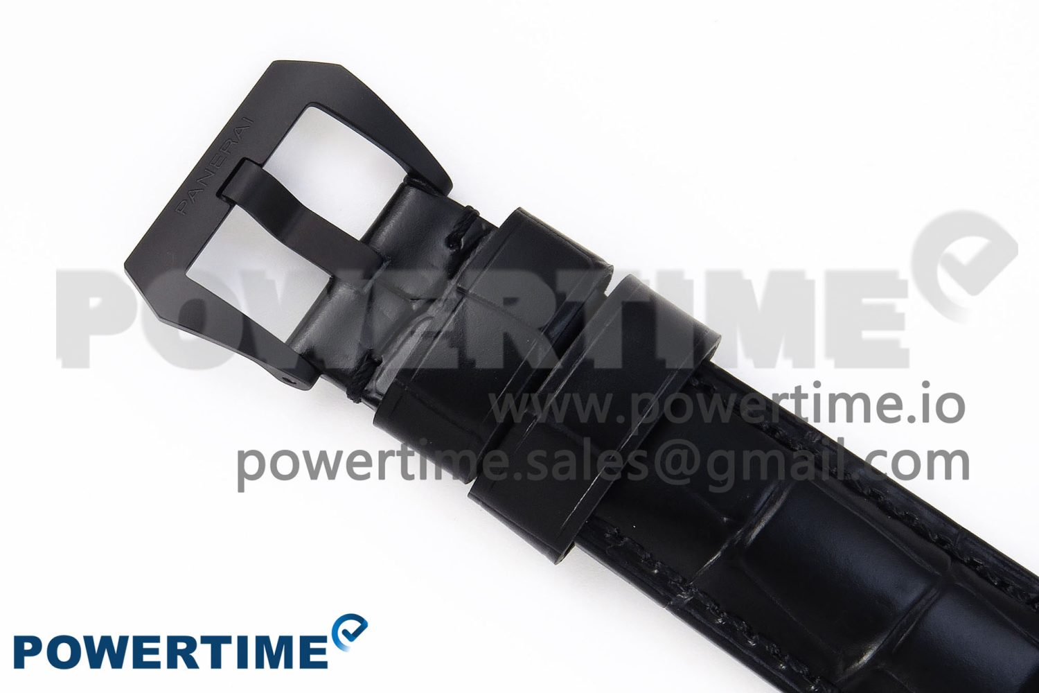 PAM1096 W LUMINOR GMT 42MM TITANIUM VSF 1:1 BEST EDITION BLACK DIAL ON BLACK LEATHER STRAP P.9011 SUPER CLONE - Image 13