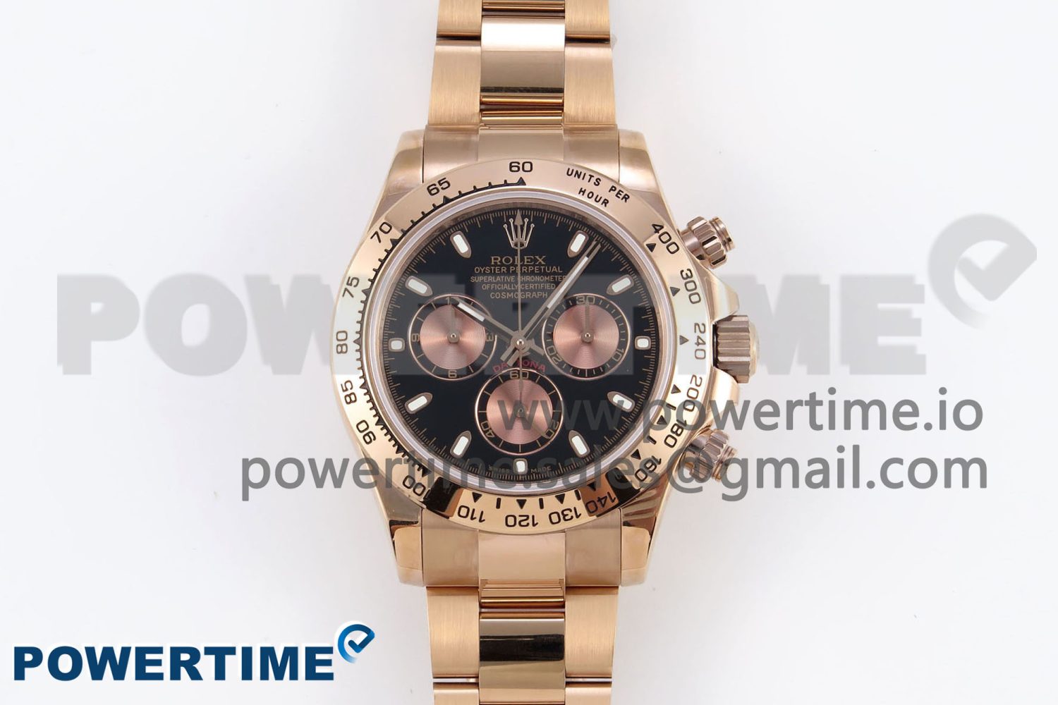 Daytona 116505 RG OMF Best Edition Black/RG Dial on RG Bracelet A7750 (Slim Movement) - Image 1