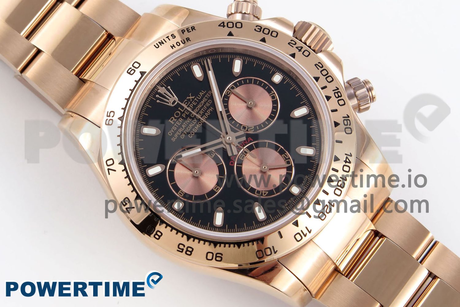 Daytona 116505 RG OMF Best Edition Black/RG Dial on RG Bracelet A7750 (Slim Movement) - Image 3
