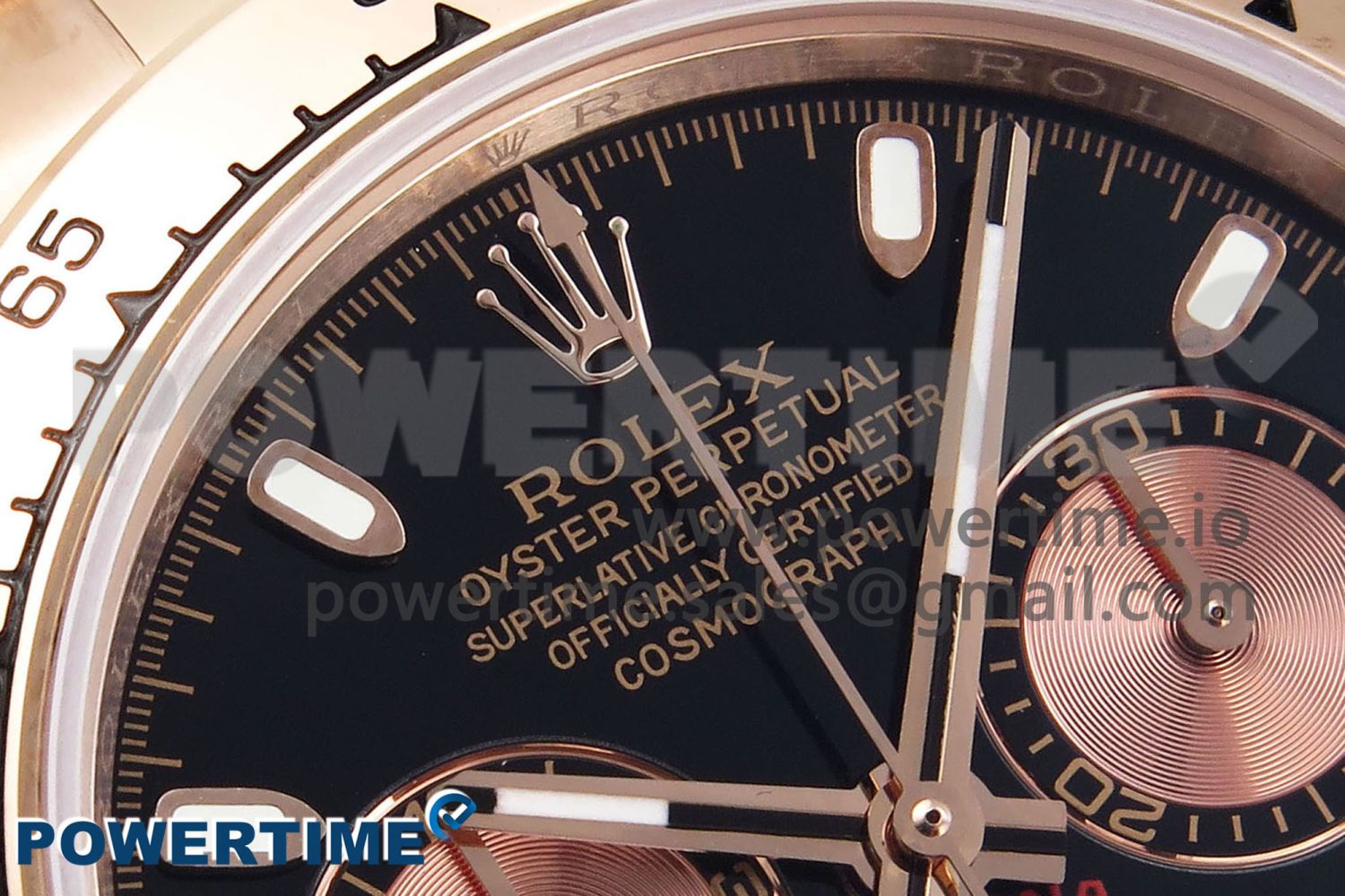 Daytona 116505 RG OMF Best Edition Black/RG Dial on RG Bracelet A7750 (Slim Movement) - Image 4
