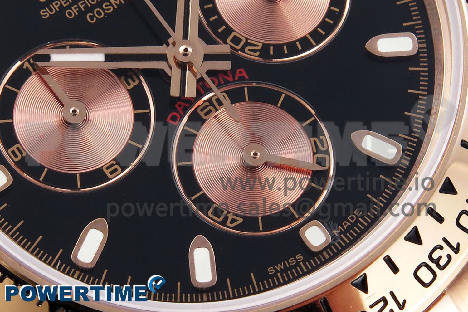 Daytona 116505 RG OMF Best Edition Black/RG Dial on RG Bracelet A7750 (Slim Movement) - Image 5