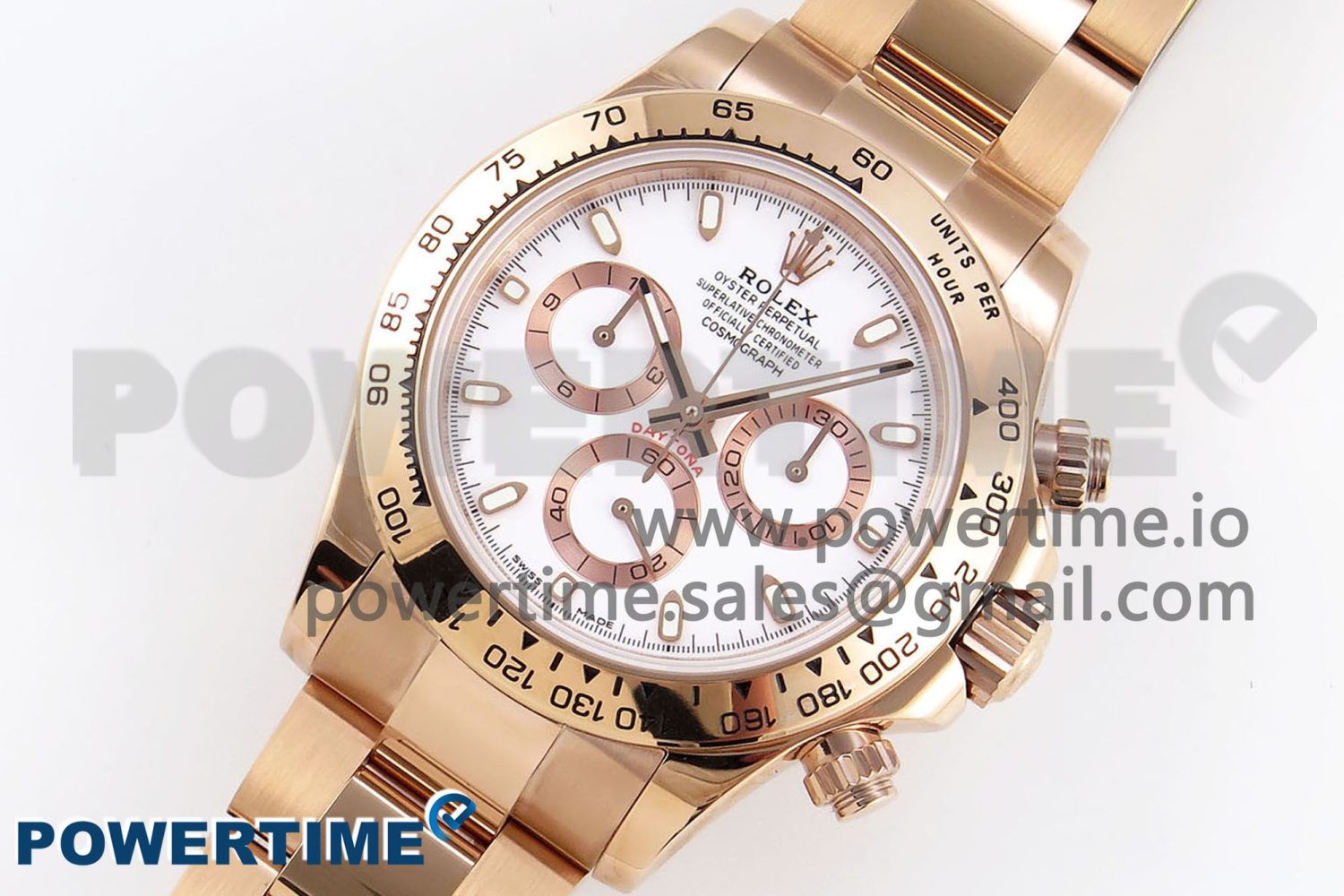 Daytona 116505 RG OMF Best Edition White Dial on RG Bracelet A7750 (Slim Movement) - Image 2