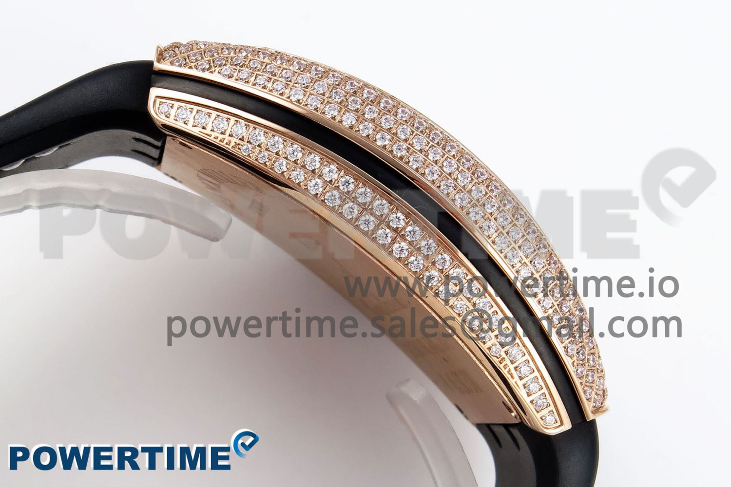 #FR2NCK Muller Vanguard RG Full Diamonds ABF Best Edition White Dial on White Rubber Strap A2824 - Image 7