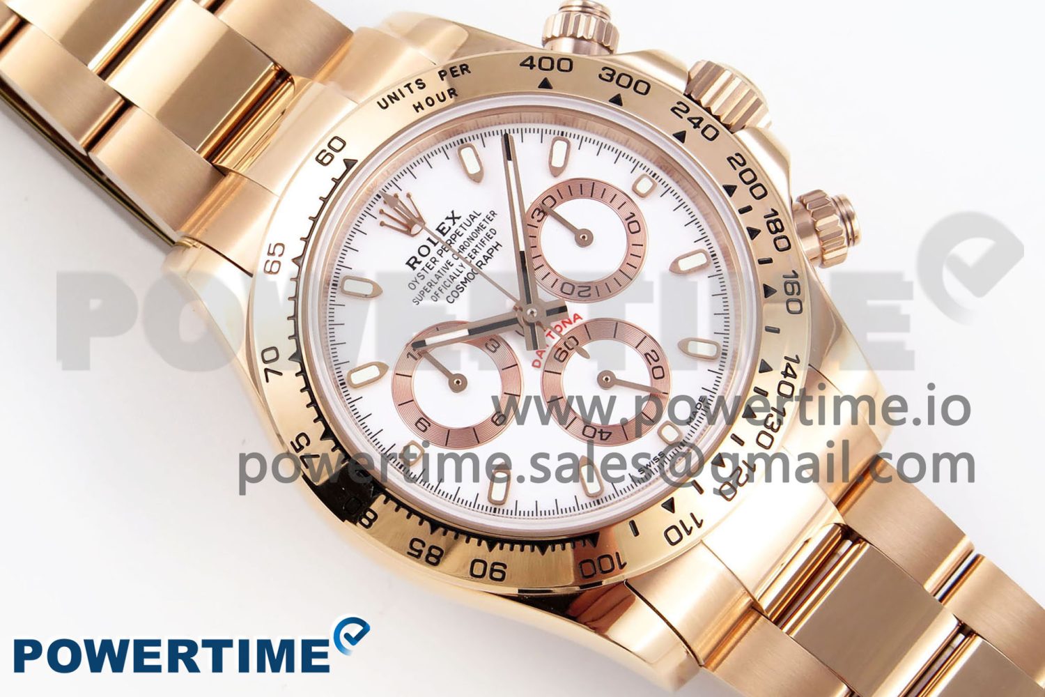 Daytona 116505 RG OMF Best Edition White Dial on RG Bracelet A7750 (Slim Movement) - Image 3