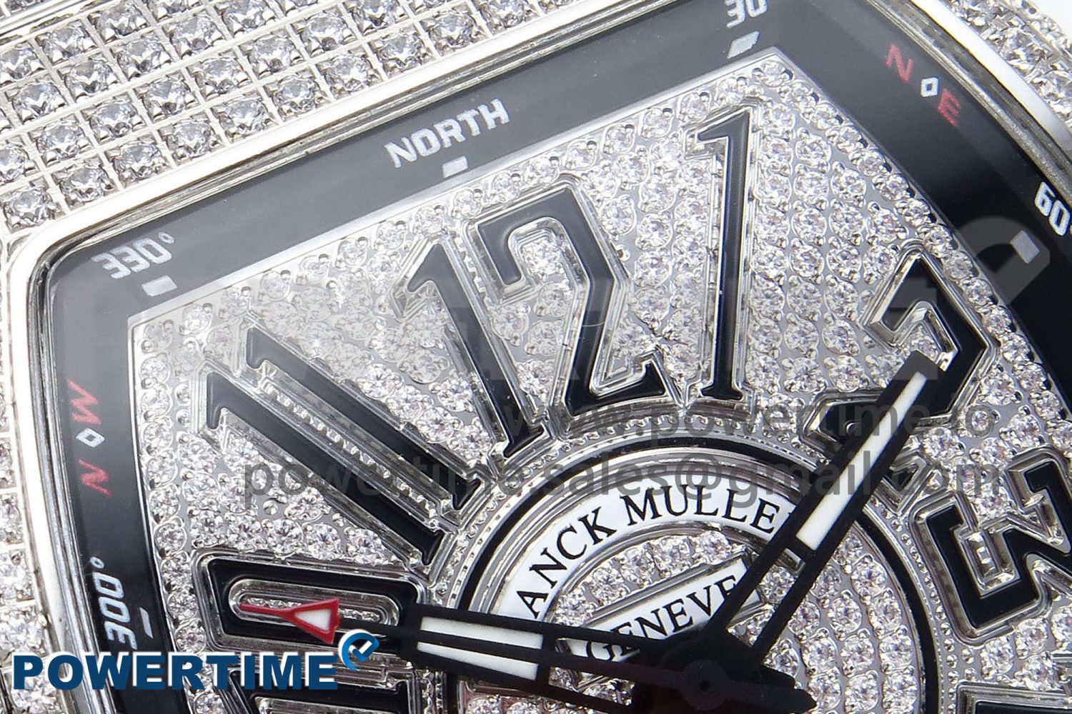 VANGUARD SS FULL DIAMONDS ABF BEST EDITION DIAMONDS BLACK DIAL ON DIAMONDS BRACELET A2824 - Image 4