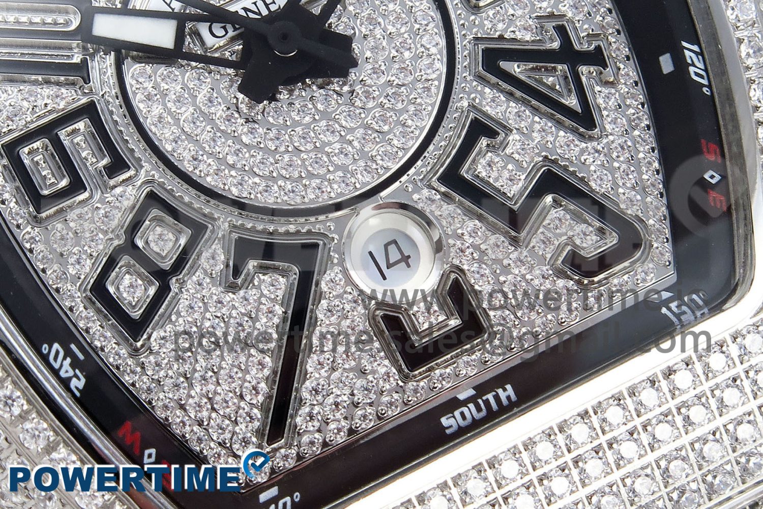 VANGUARD SS FULL DIAMONDS ABF BEST EDITION DIAMONDS BLACK DIAL ON DIAMONDS BRACELET A2824 - Image 5