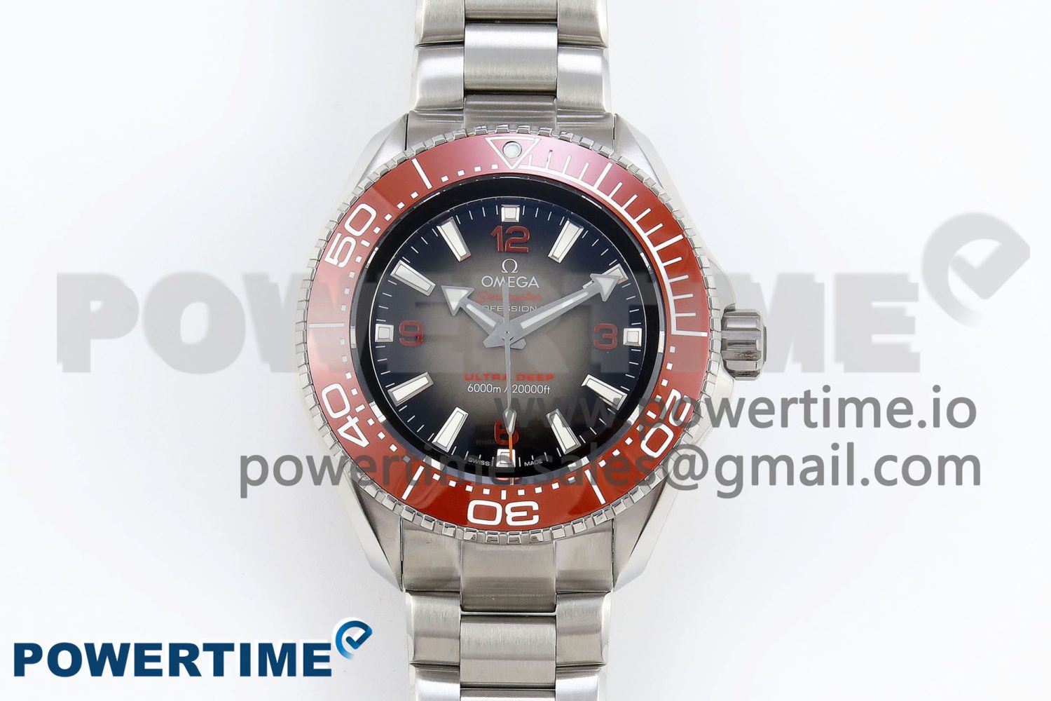 Seamaster 6000M Ultra Deep SS TF 1:1 Best Edition Gray Dial Orange Ceramic Bezel on SS Bracelet A2824 - Image 1