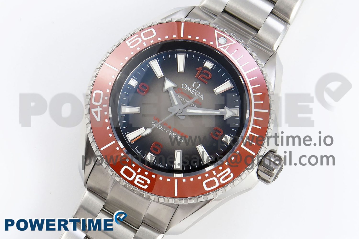 Seamaster 6000M Ultra Deep SS TF 1:1 Best Edition Gray Dial Orange Ceramic Bezel on SS Bracelet A2824 - Image 2