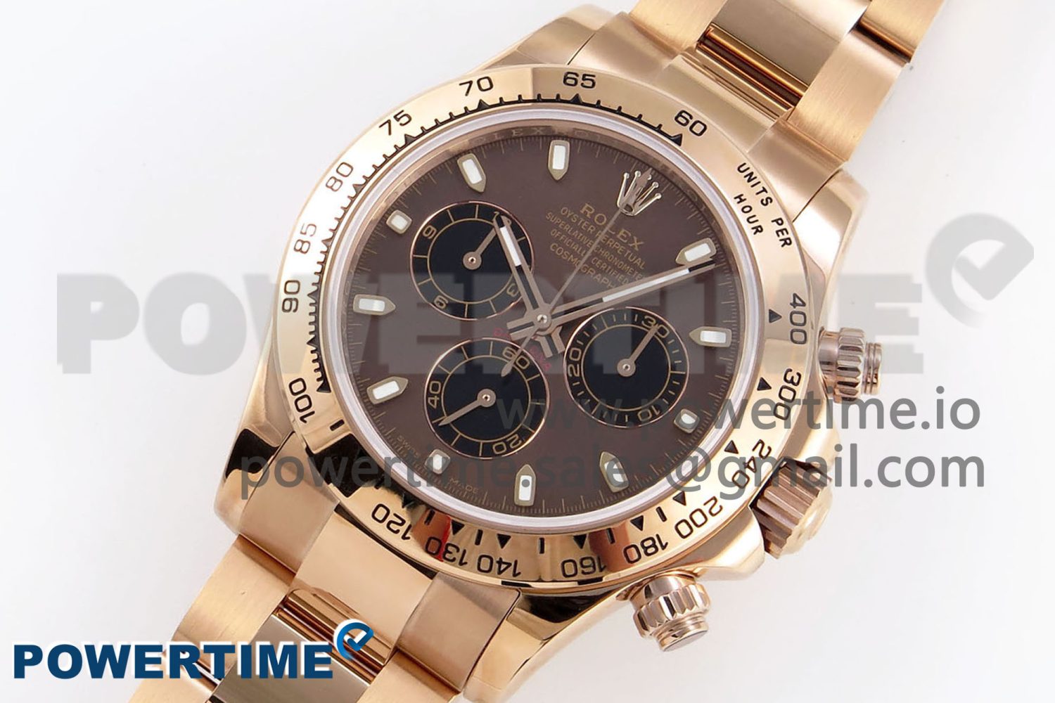 Daytona 116505 RG OMF Best Edition Brown/Black Dial on RG Bracelet A7750 (Slim Movement) - Image 2