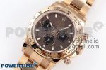 Daytona 116505 RG OMF Best Edition Brown/Black Dial on RG Bracelet A7750 (Slim Movement) - Image 2