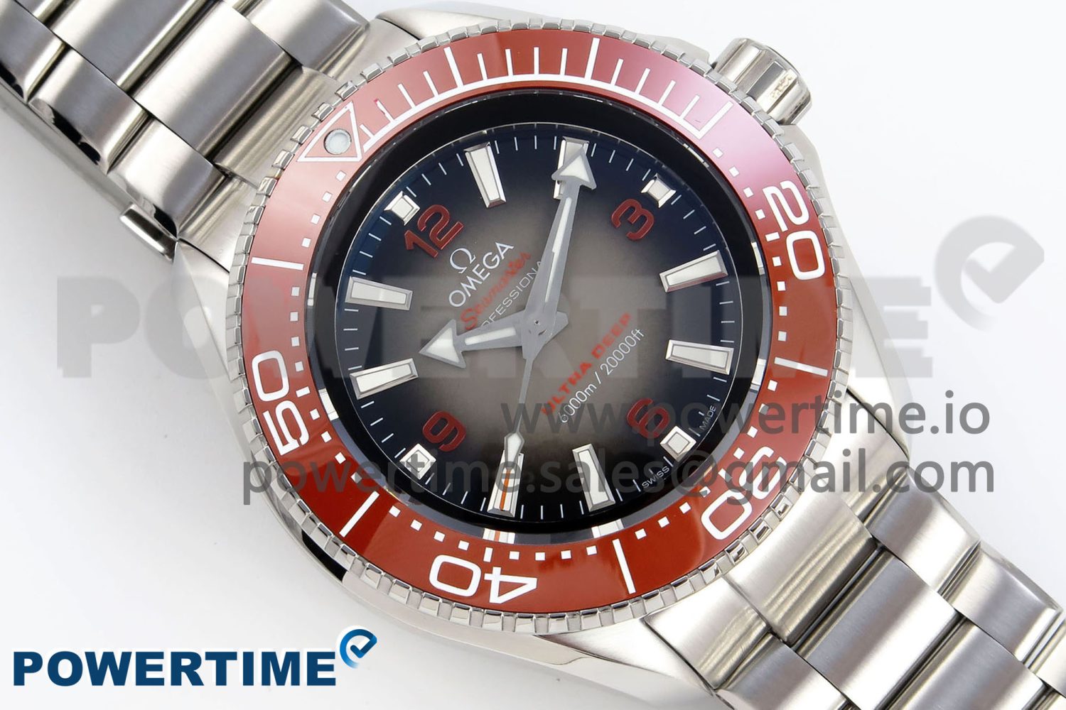 Seamaster 6000M Ultra Deep SS TF 1:1 Best Edition Gray Dial Orange Ceramic Bezel on SS Bracelet A2824 - Image 3