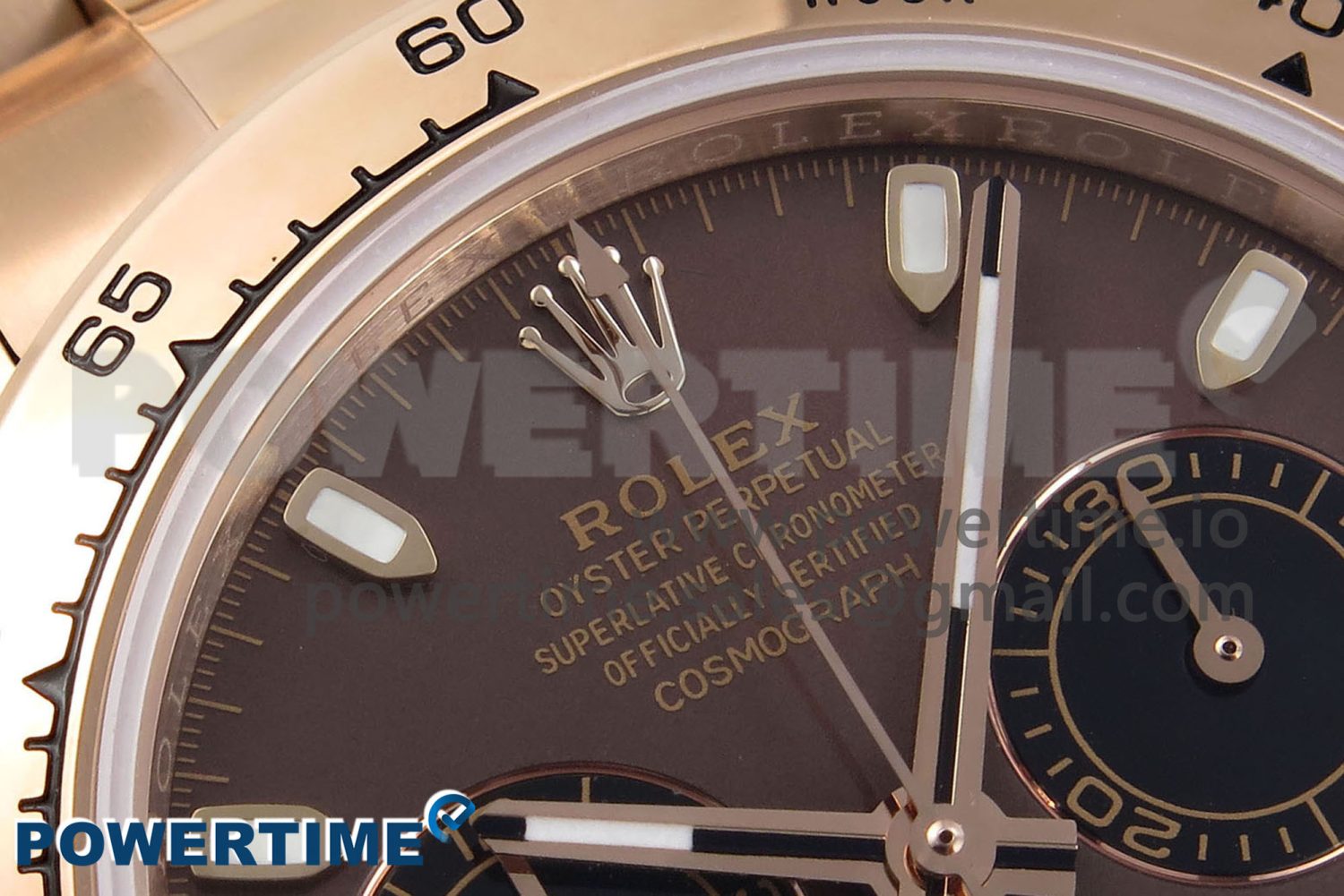 Daytona 116505 RG OMF Best Edition Brown/Black Dial on RG Bracelet A7750 (Slim Movement) - Image 4