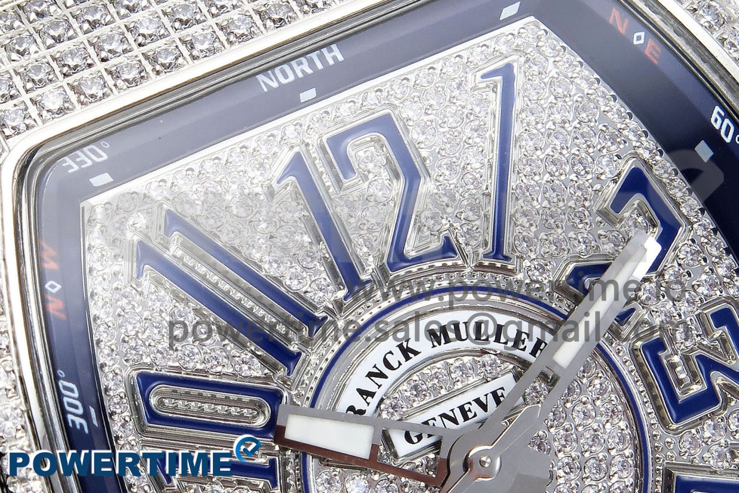 VANGUARD SS FULL DIAMONDS ABF BEST EDITION DIAMONDS BLUE DIAL ON DIAMONDS BRACELET A2824 - Image 4