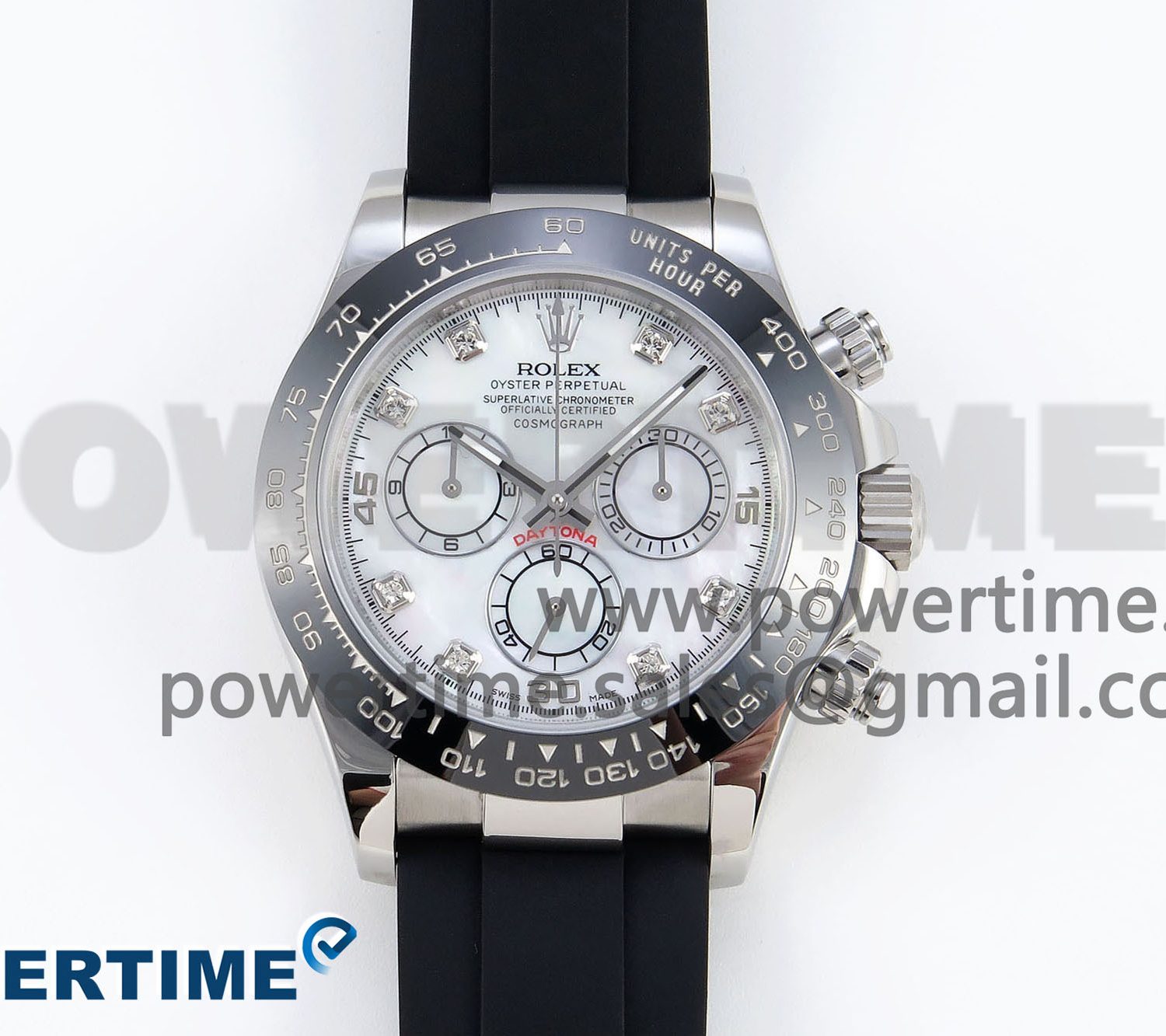Daytona 116519 SS OMF Best Edition White MOP Diamonds Dial on Oysterflex Strap A7750 (Slim Movement)