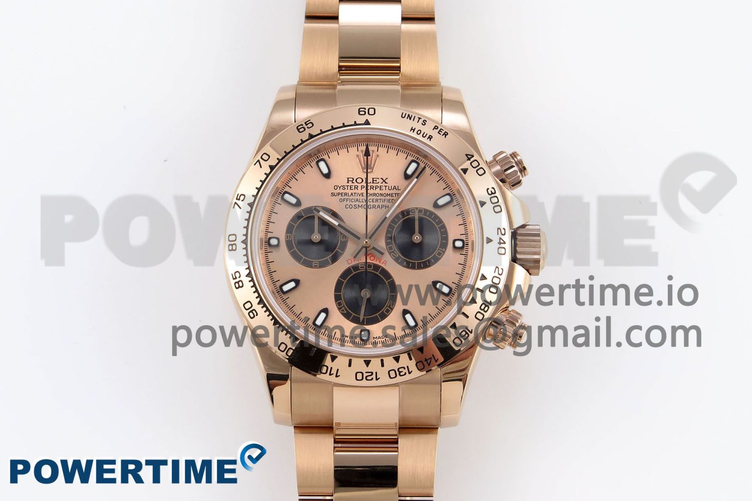 Daytona 116505 RG OMF Best Edition RG/Black Dial on RG Bracelet A7750 (Slim Movement) - Image 1