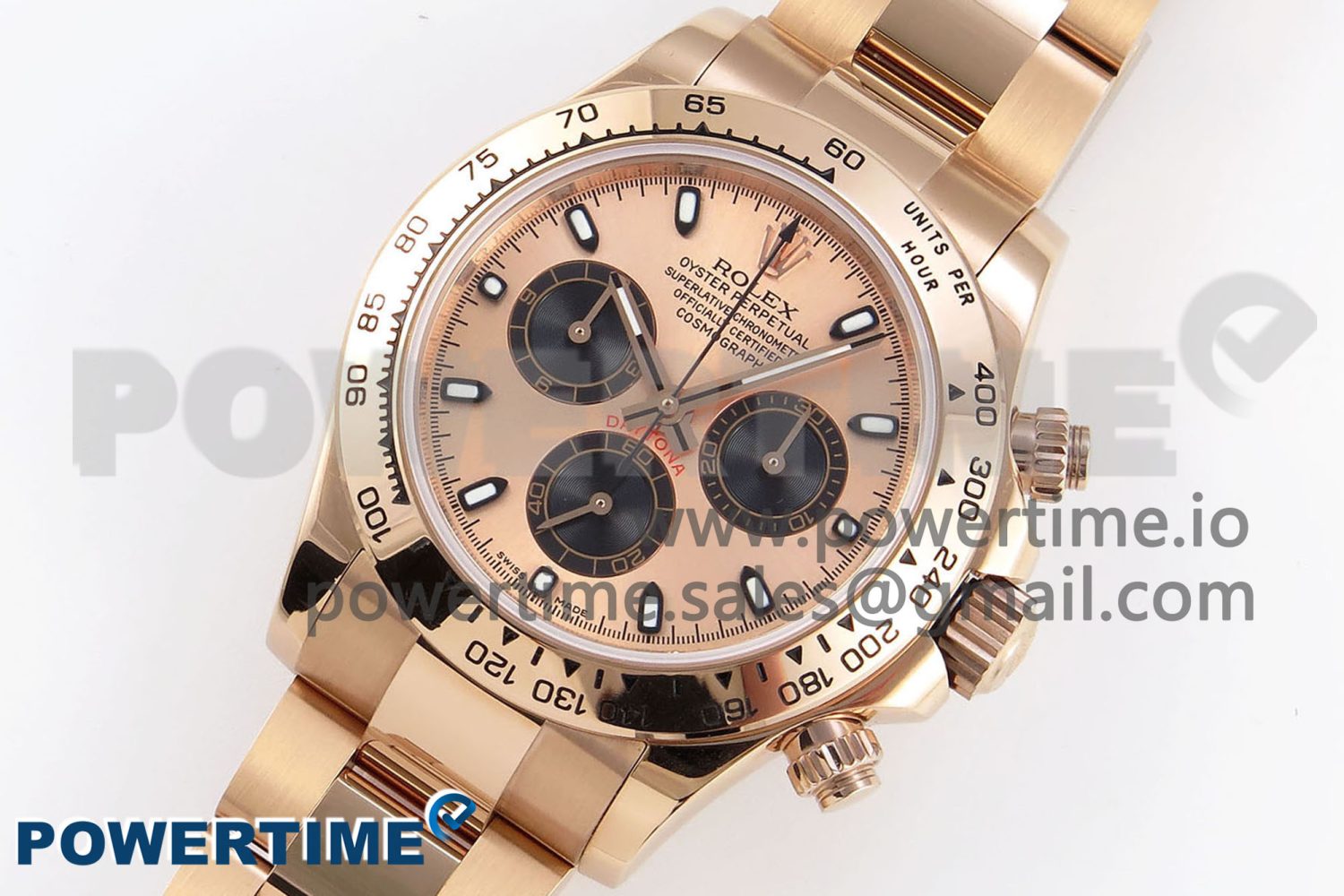 Daytona 116505 RG OMF Best Edition RG/Black Dial on RG Bracelet A7750 (Slim Movement) - Image 2