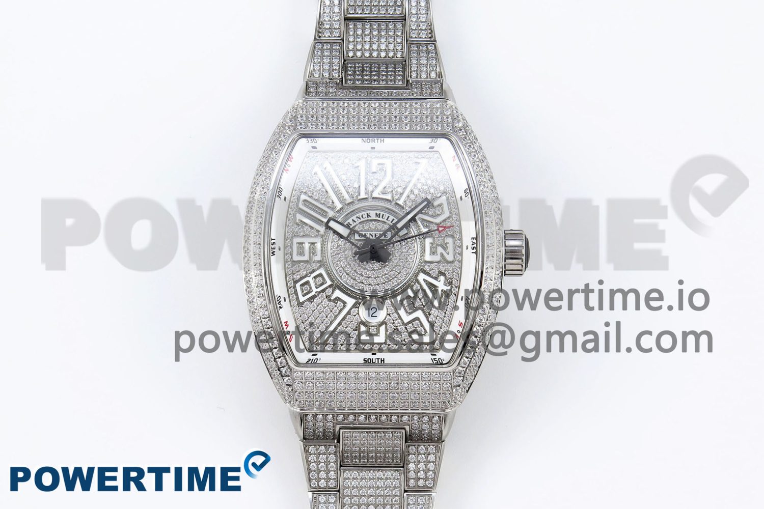 VANGUARD SS FULL DIAMONDS ABF BEST EDITION DIAMONDS WHITE DIAL ON DIAMONDS BRACELET A2824 - Image 1
