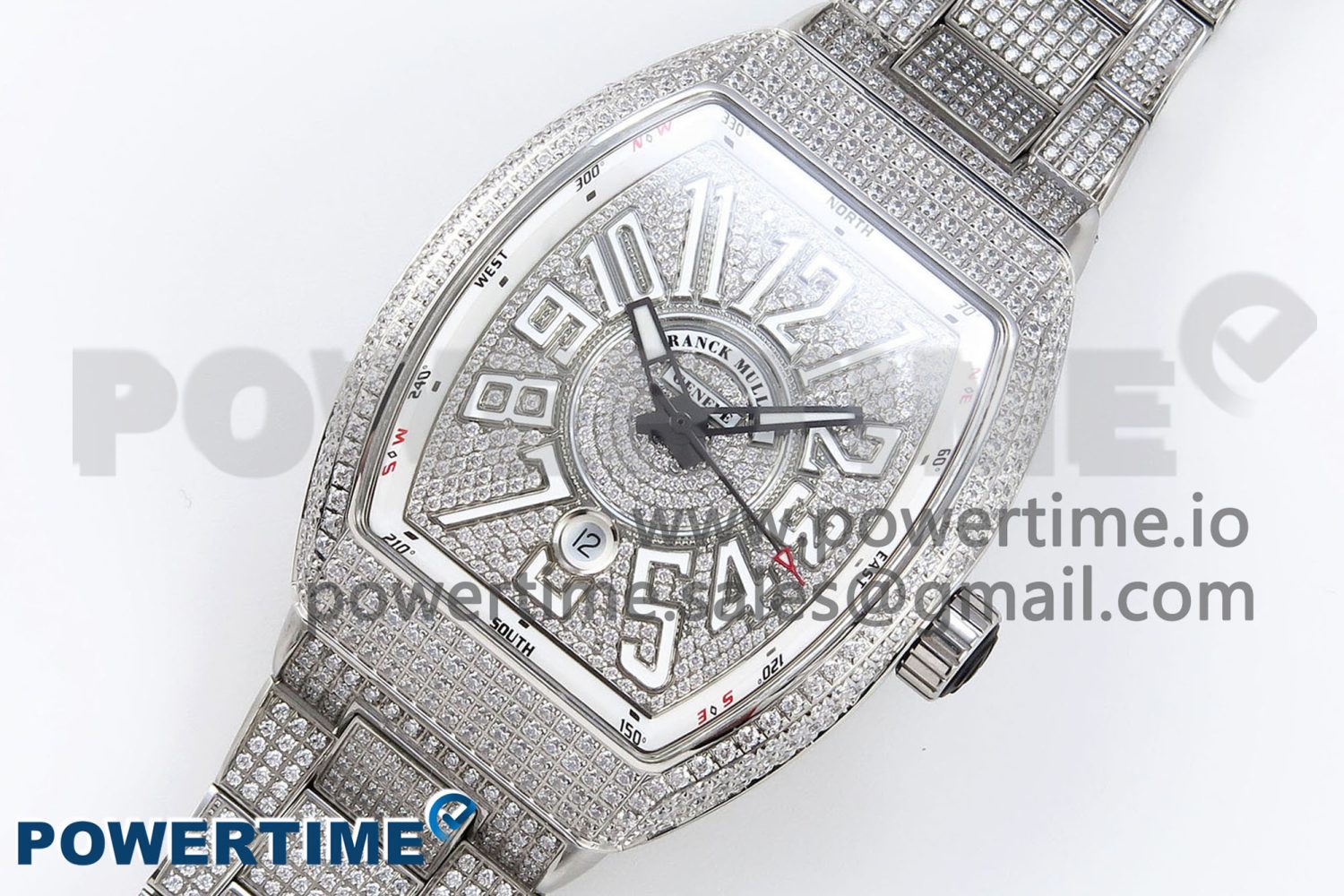 VANGUARD SS FULL DIAMONDS ABF BEST EDITION DIAMONDS WHITE DIAL ON DIAMONDS BRACELET A2824 - Image 2