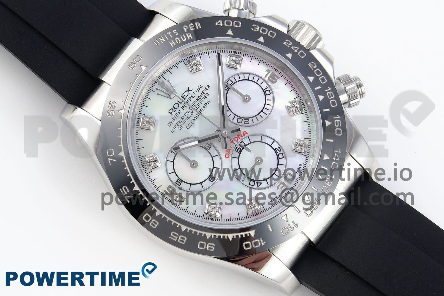Daytona 116519 SS OMF Best Edition White MOP Diamonds Dial on Oysterflex Strap A7750 (Slim Movement) - Image 3