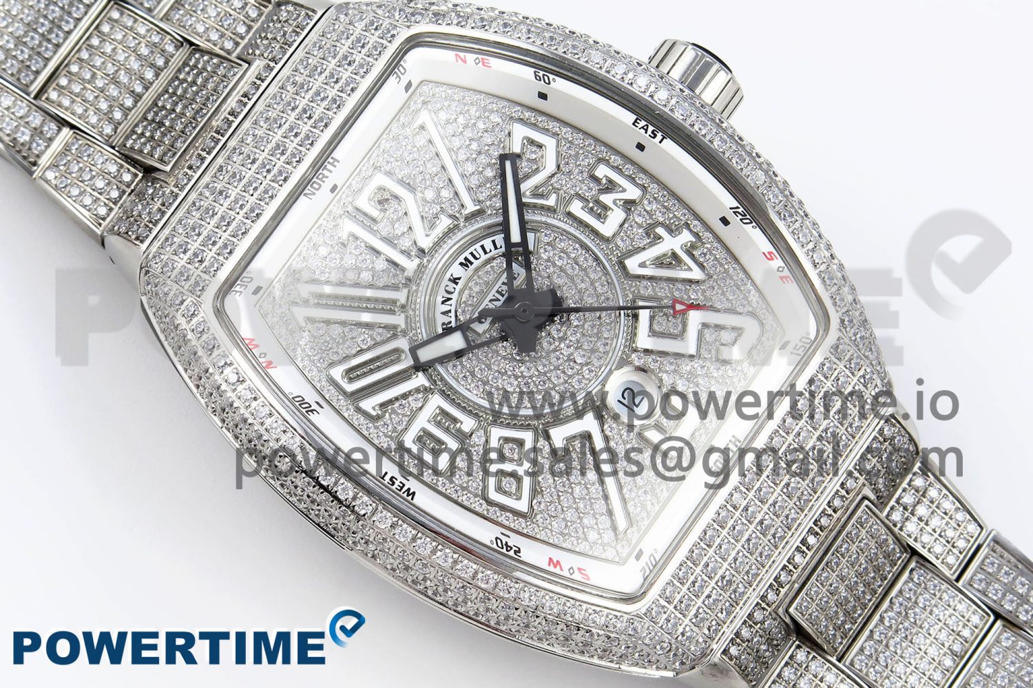 VANGUARD SS FULL DIAMONDS ABF BEST EDITION DIAMONDS WHITE DIAL ON DIAMONDS BRACELET A2824 - Image 3