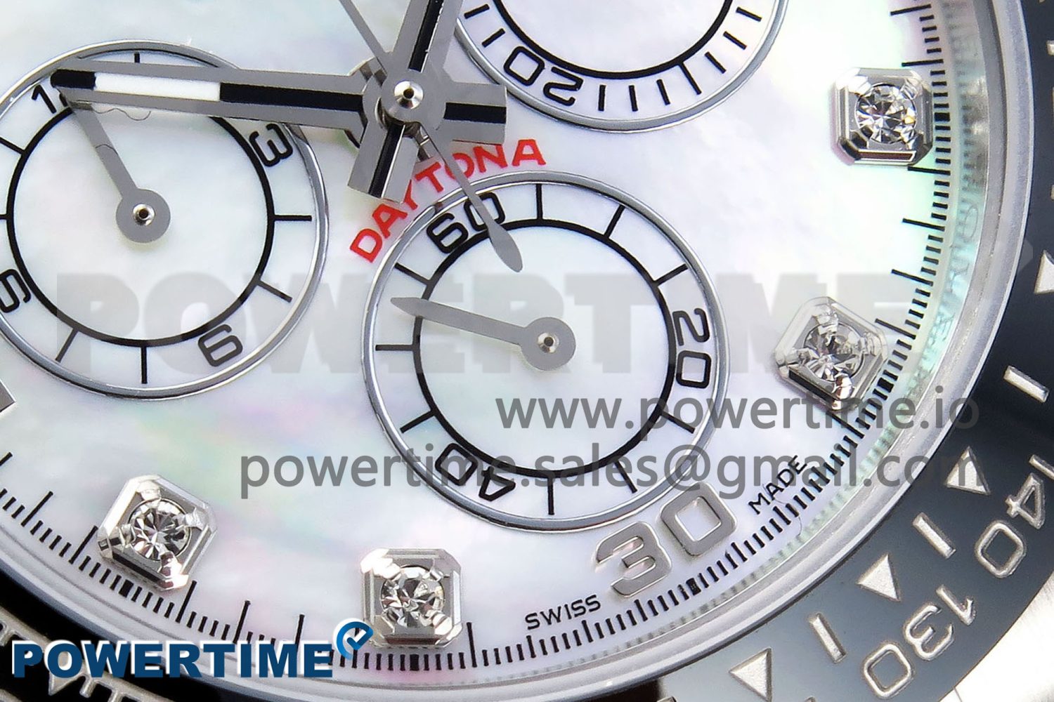 Daytona 116519 SS OMF Best Edition White MOP Diamonds Dial on Oysterflex Strap A7750 (Slim Movement) - Image 5