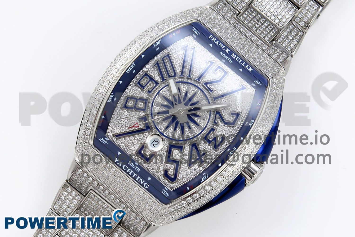 VANGUARD SS BLUE FULL DIAMONDS ABF BEST EDITION DIAMONDS BLUE DIAL ON DIAMONDS BRACELET A2824 - Image 2