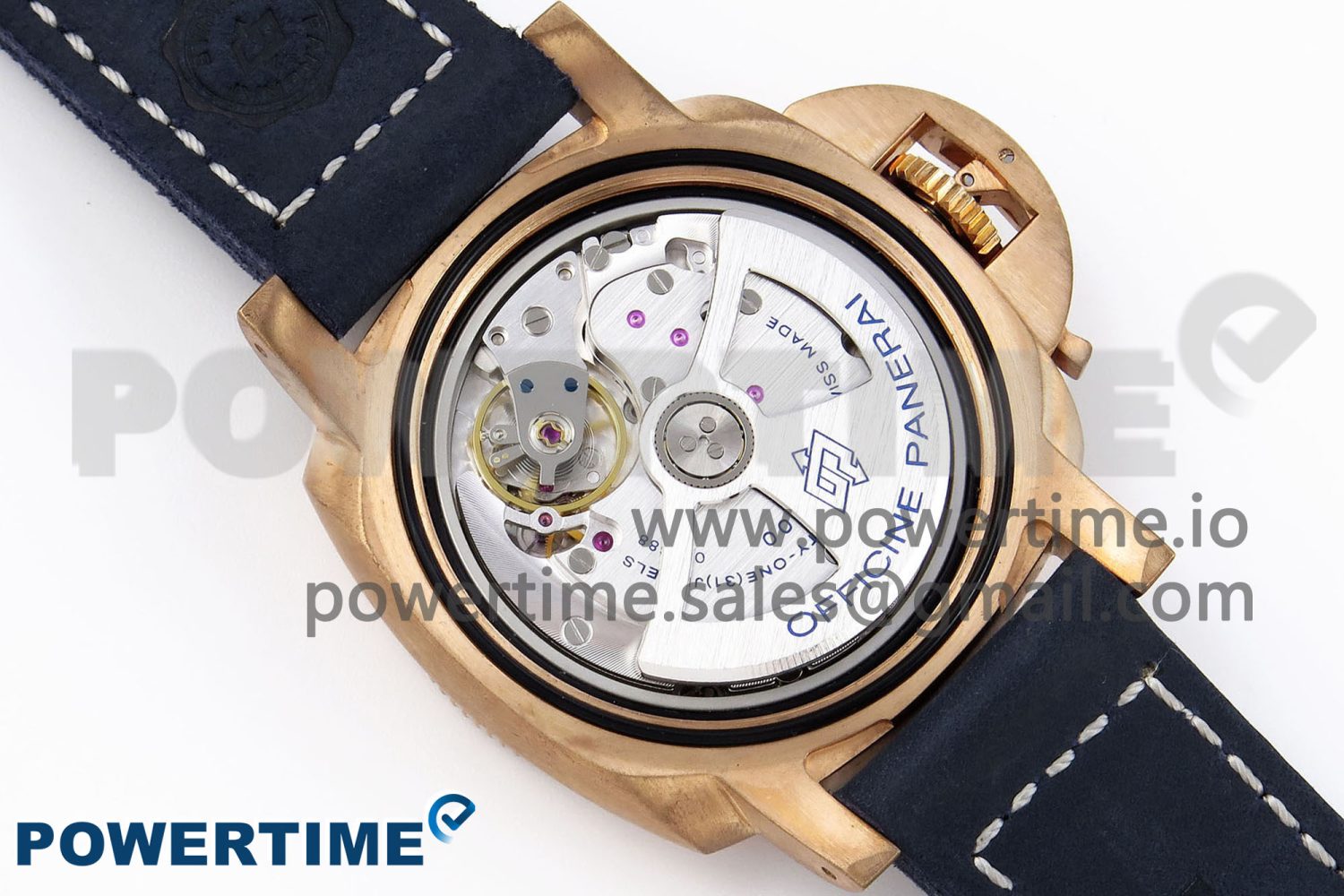 PAM1074 W BRONZO VSF 1:1 BEST EDITION BLUE DIAL ON BLUE CALFSKIN STRAP P.900 CLONE - Image 10