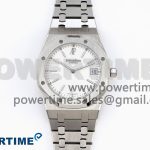 ROYAL OAK 39MM 15202 SS IPF 1:1 BEST EDITION WHITE TEXTURED DIAL ON SS BRACELET A2121