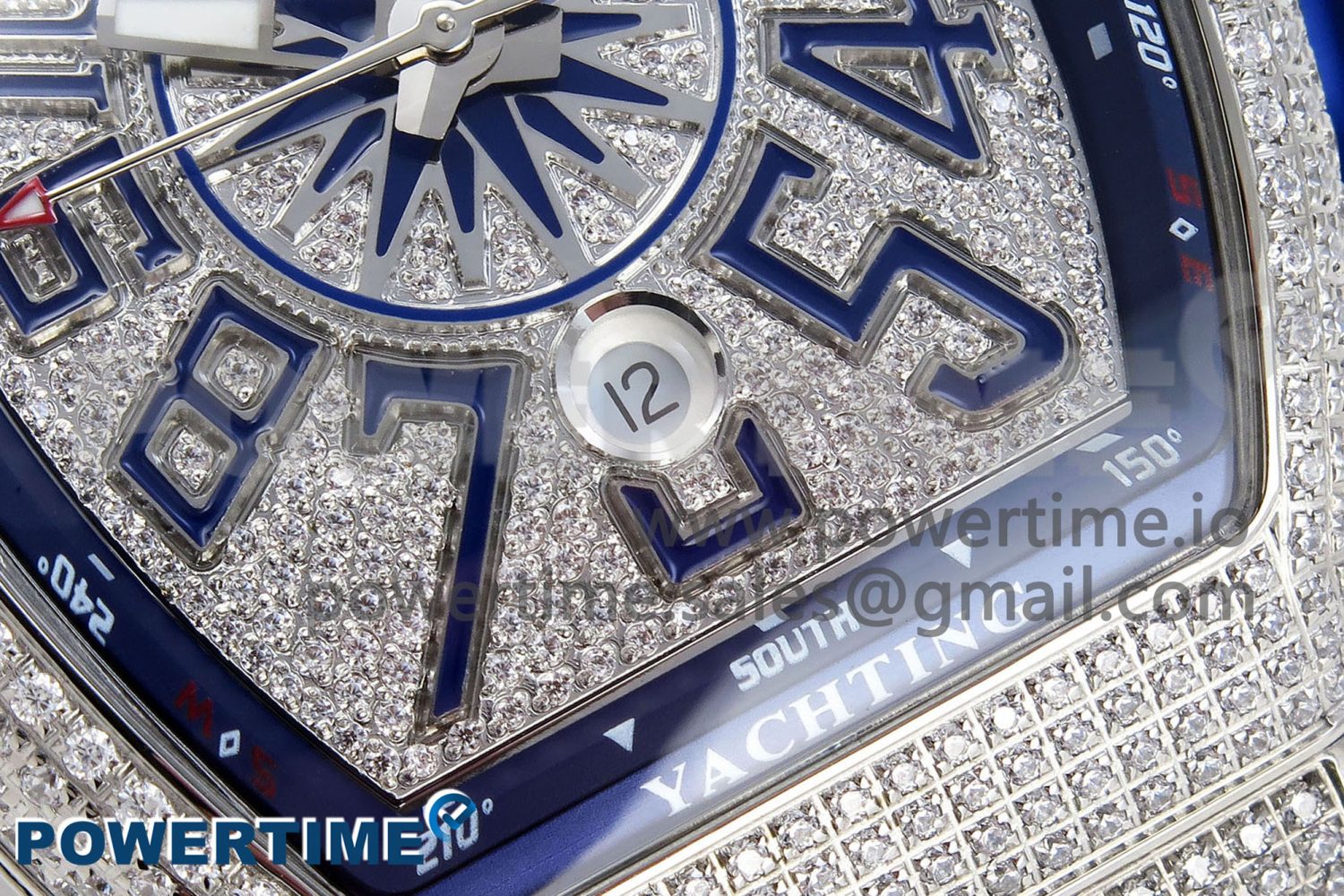 VANGUARD SS BLUE FULL DIAMONDS ABF BEST EDITION DIAMONDS BLUE DIAL ON DIAMONDS BRACELET A2824 - Image 5
