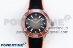 Seamaster 6000M Ultra Deep SS TF 1:1 Best Edition Gray Dial Orange Ceramic Bezel on Black Rubber Strap A2824