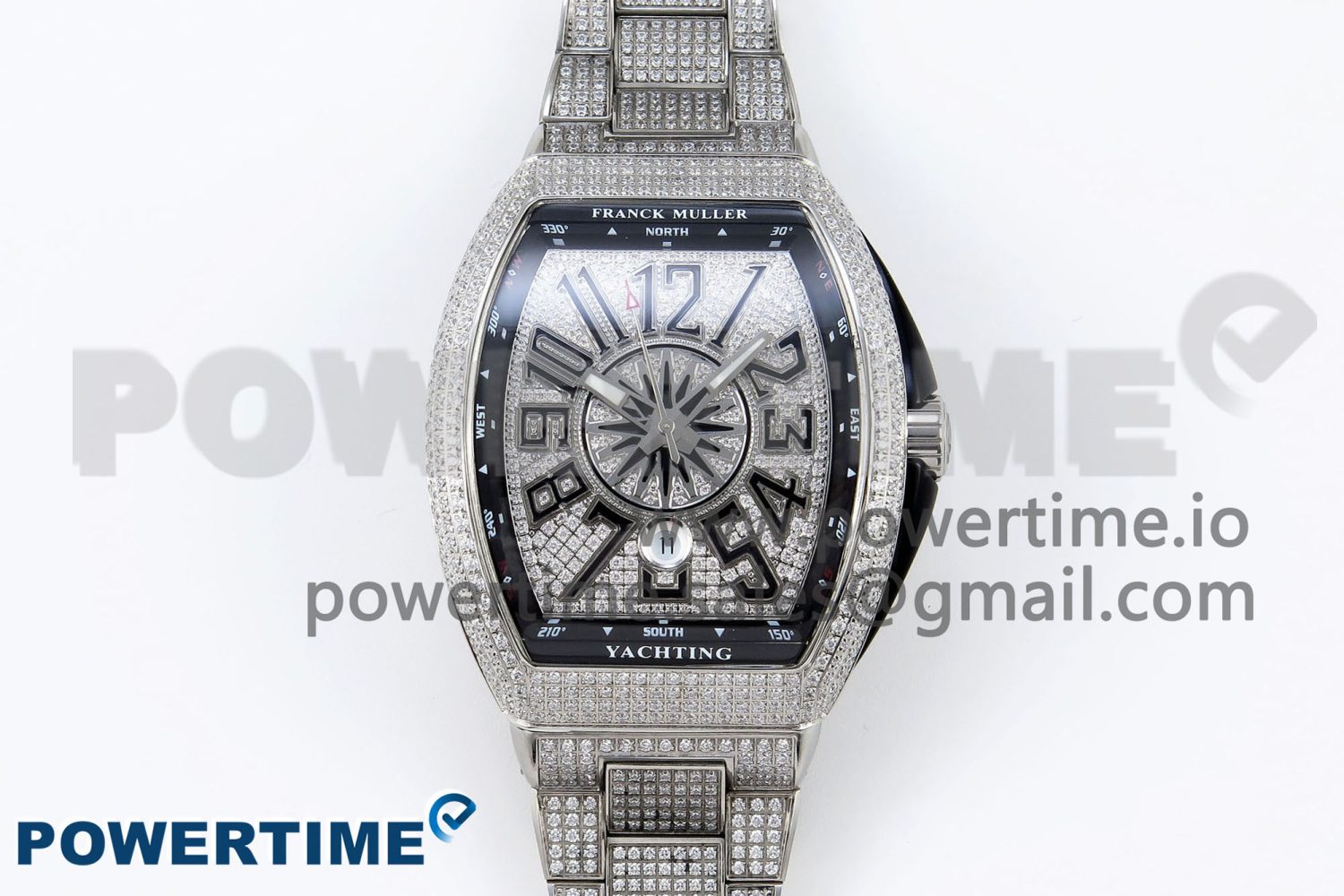 VANGUARD SS BLACK FULL DIAMONDS ABF BEST EDITION DIAMONDS BLUE DIAL ON DIAMONDS BRACELET A2824 - Image 1