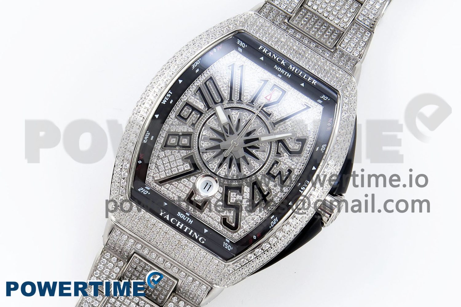 VANGUARD SS BLACK FULL DIAMONDS ABF BEST EDITION DIAMONDS BLUE DIAL ON DIAMONDS BRACELET A2824 - Image 2