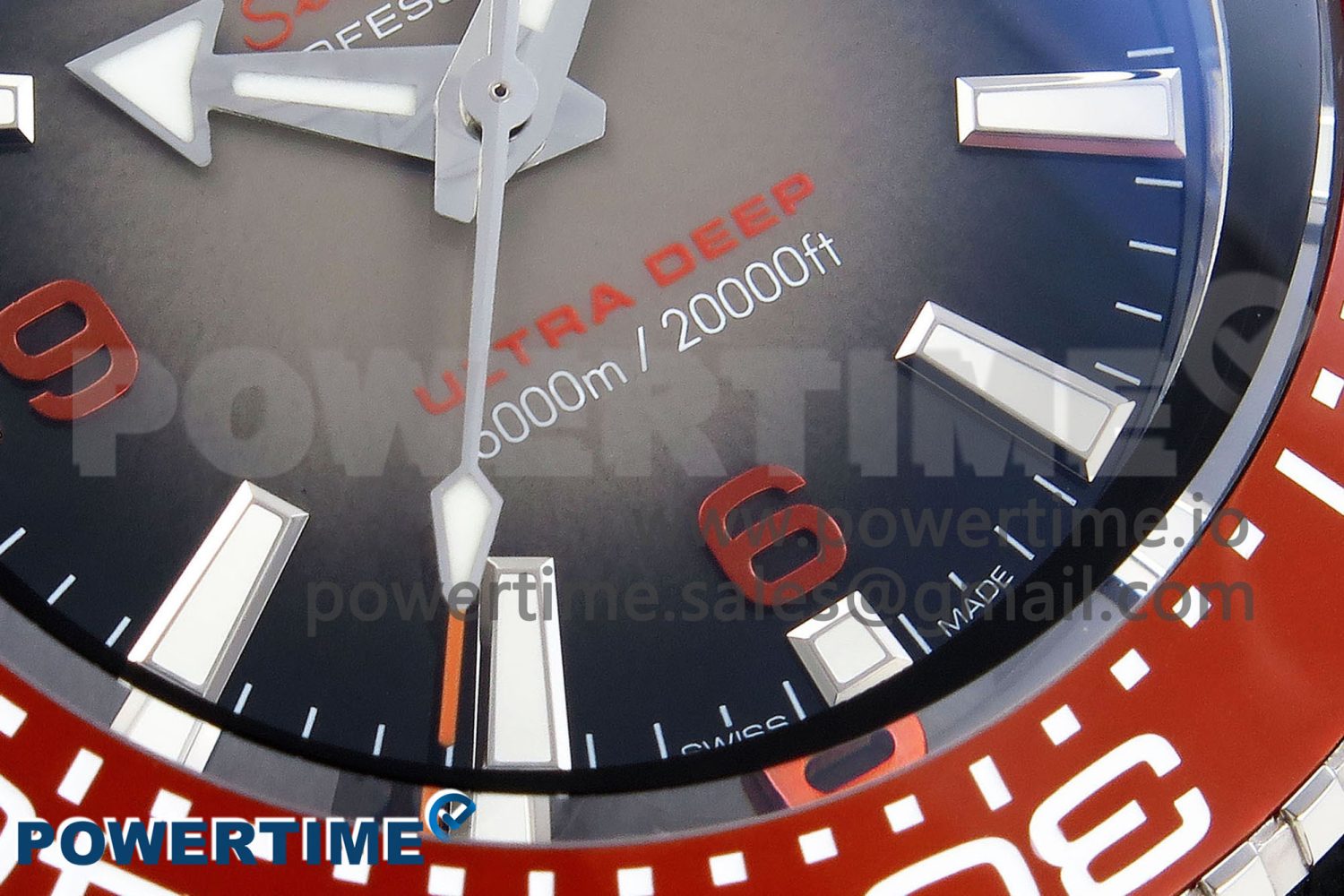 Seamaster 6000M Ultra Deep SS TF 1:1 Best Edition Gray Dial Orange Ceramic Bezel on Black Rubber Strap A2824 - Image 5