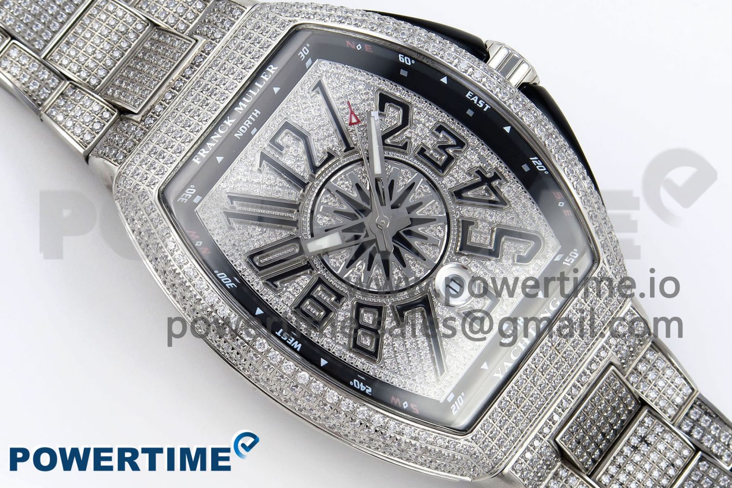 VANGUARD SS BLACK FULL DIAMONDS ABF BEST EDITION DIAMONDS BLUE DIAL ON DIAMONDS BRACELET A2824 - Image 3