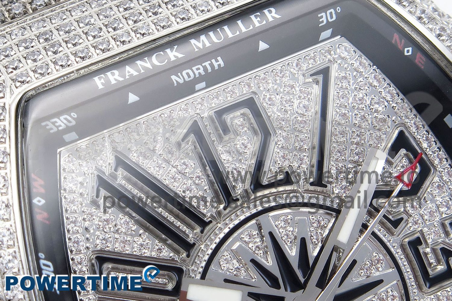 VANGUARD SS BLACK FULL DIAMONDS ABF BEST EDITION DIAMONDS BLUE DIAL ON DIAMONDS BRACELET A2824 - Image 4