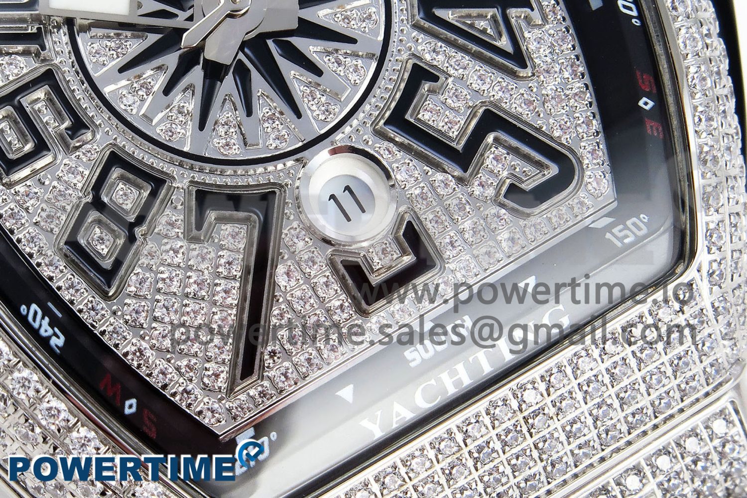 VANGUARD SS BLACK FULL DIAMONDS ABF BEST EDITION DIAMONDS BLUE DIAL ON DIAMONDS BRACELET A2824 - Image 5