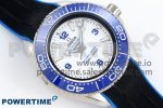Seamaster 6000M Ultra Deep SS TF 1:1 Best Edition White Dial Blue Ceramic Bezel on Black Rubber Strap A2824 - Image 3