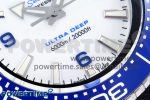 Seamaster 6000M Ultra Deep SS TF 1:1 Best Edition White Dial Blue Ceramic Bezel on Black Rubber Strap A2824 - Image 5