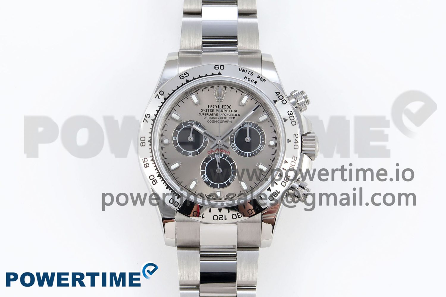 Daytona 116509 SS OMF Best Edition Gray/Black Dial on SS Bracelet A7750 (Slim Movement) - Image 1