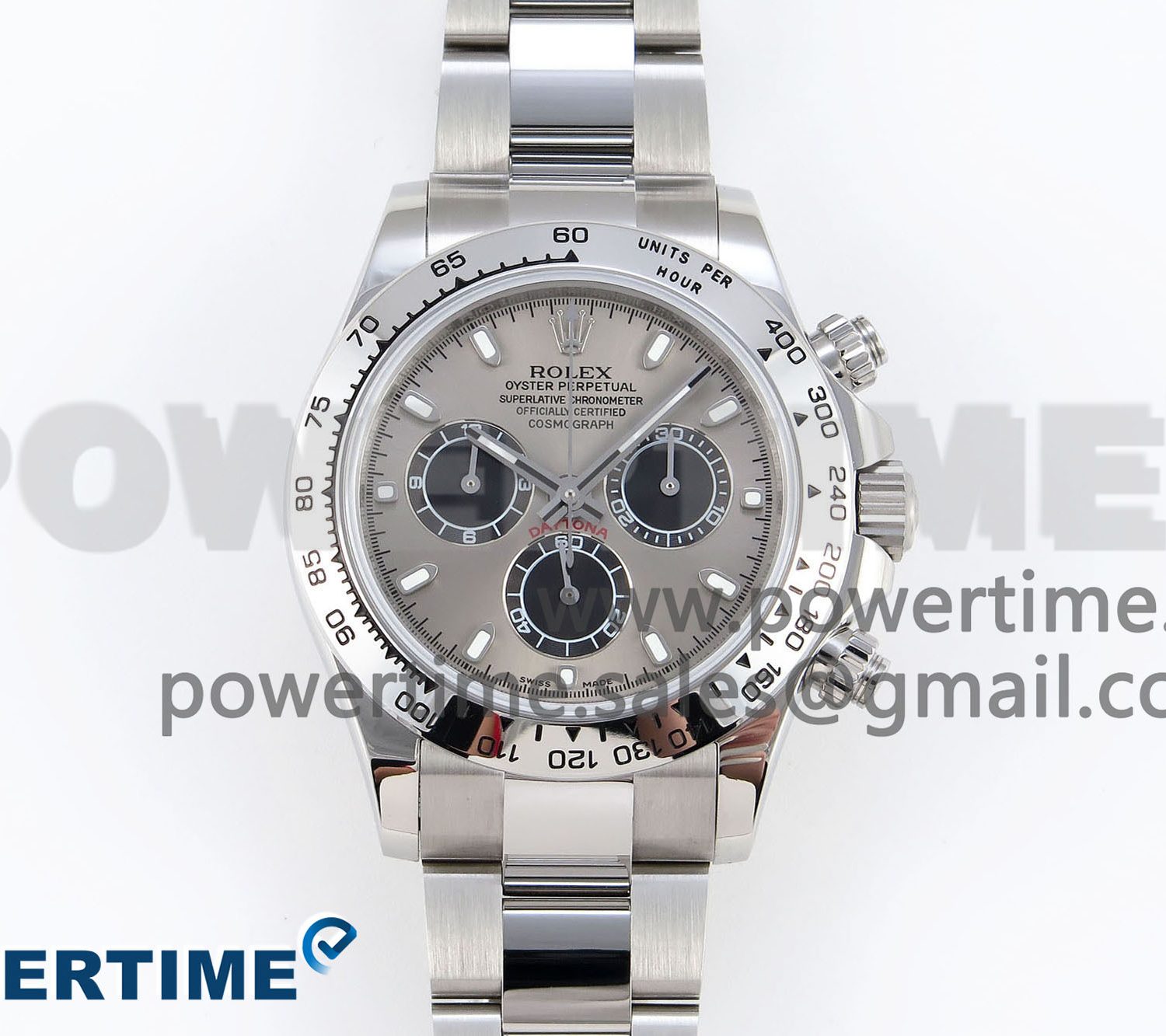 Daytona 116509 SS OMF Best Edition Gray/Black Dial on SS Bracelet A7750 (Slim Movement)