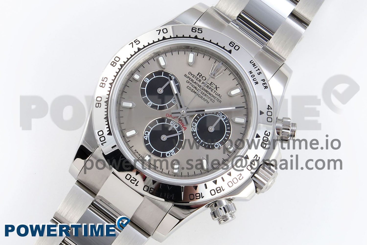 Daytona 116509 SS OMF Best Edition Gray/Black Dial on SS Bracelet A7750 (Slim Movement) - Image 2
