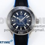 Seamaster 6000M Ultra Deep SS TF 1:1 Best Edition Blue Dial Black Ceramic Bezel on Black Rubber Strap A2824