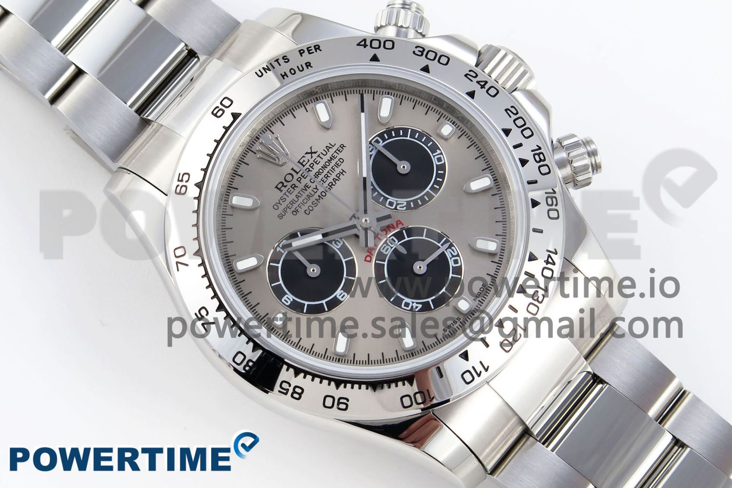 Daytona 116509 SS OMF Best Edition Gray/Black Dial on SS Bracelet A7750 (Slim Movement) - Image 3