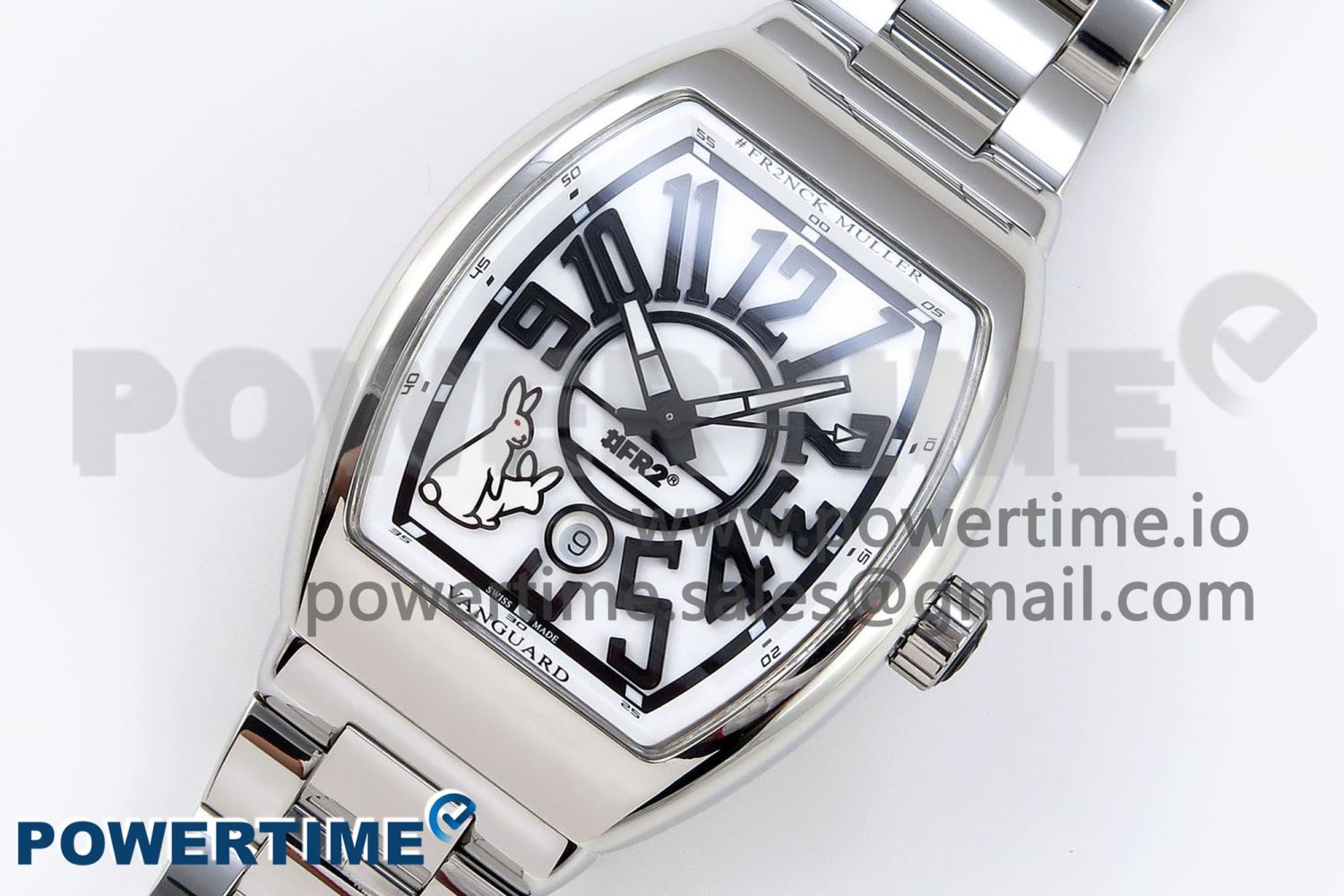 #FR2NCK Muller Vanguard SS ABF Best Edition White Dial on SS Bracelet A2824 - Image 2
