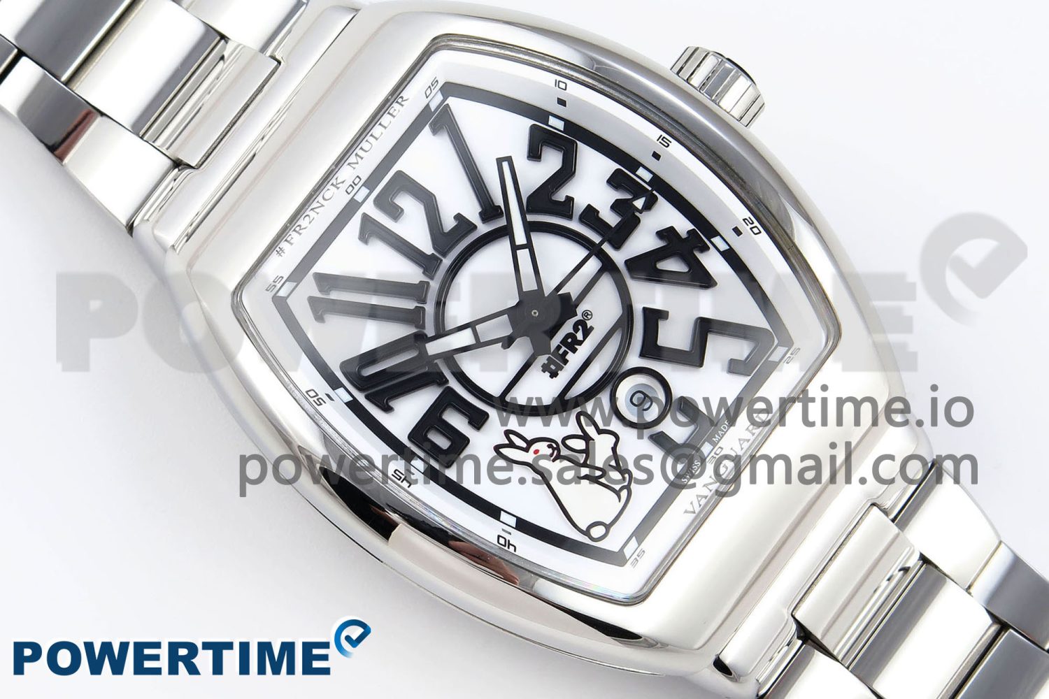 #FR2NCK Muller Vanguard SS ABF Best Edition White Dial on SS Bracelet A2824 - Image 3