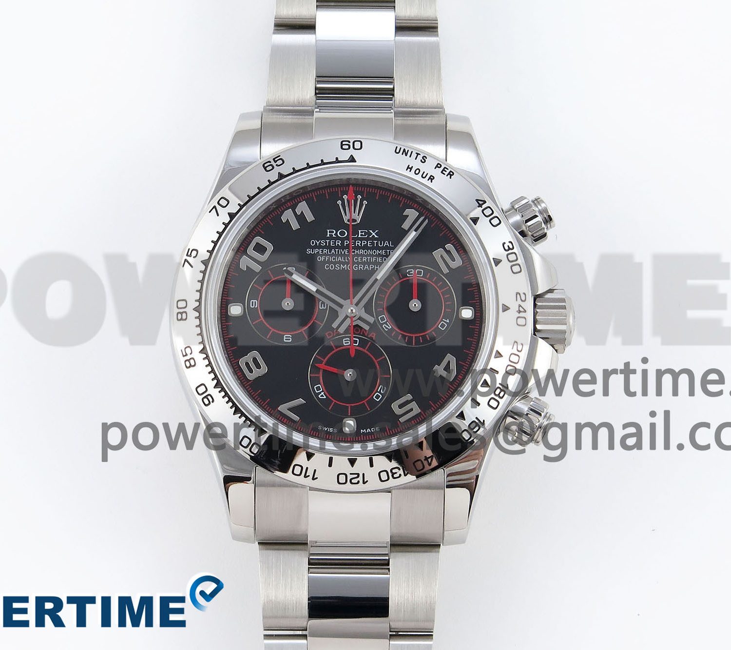 Daytona 116509 SS OMF Best Edition Black Numeral Dial on SS Bracelet A7750 (Slim Movement)