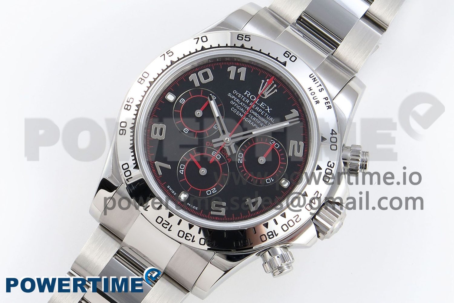 Daytona 116509 SS OMF Best Edition Black Numeral Dial on SS Bracelet A7750 (Slim Movement) - Image 2