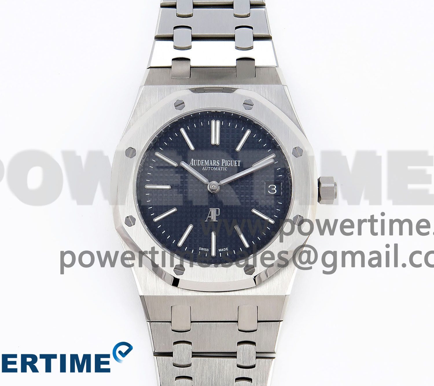 ROYAL OAK 39MM 15202 SS IPF 1:1 BEST EDITION BLUE TEXTURED DIAL ON SS BRACELET A2121