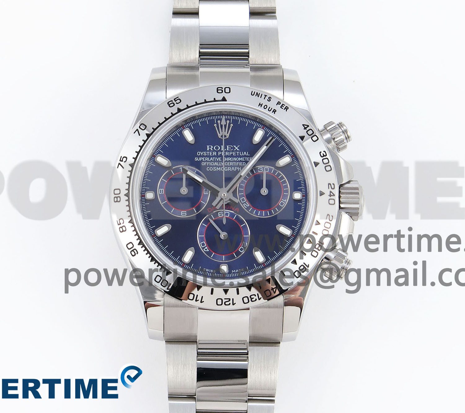 Daytona 116509 SS OMF Best Edition Blue Stick Dial on SS Bracelet A7750 (Slim Movement)
