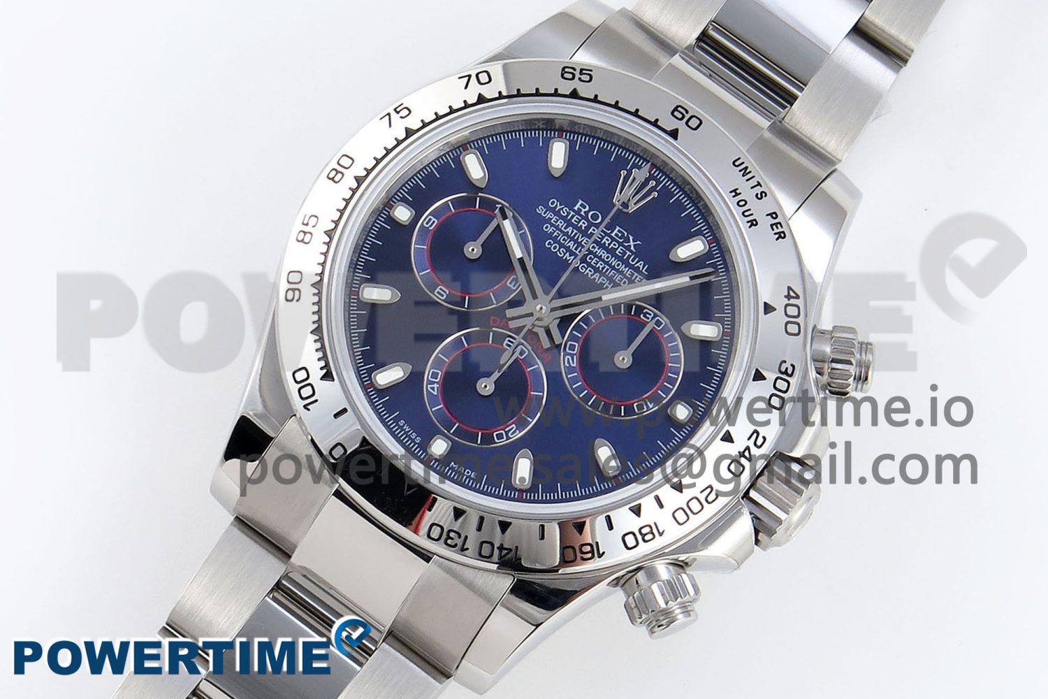 Daytona 116509 SS OMF Best Edition Blue Stick Dial on SS Bracelet A7750 (Slim Movement) - Image 2